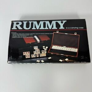 Rummy Tile Game Set w/ Faux Leather Briefcase Carrying Case Complete